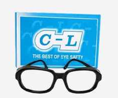 C-L Square Frame Clear Protective Glasses with Side Cover