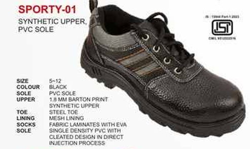Sporty-01 Synthetic Upper PVC Sole Steel Toe Work Shoes