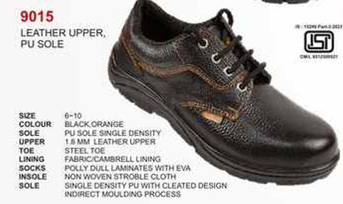 9015 Low Ankle Genuine Leather Upper PU Sole Safety Shoes