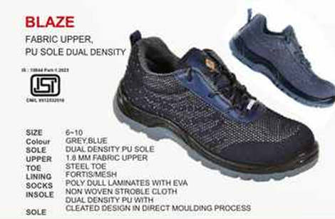 Blaze Dual Density PU Sole Lightweight Safety Sneakers (Blue)
