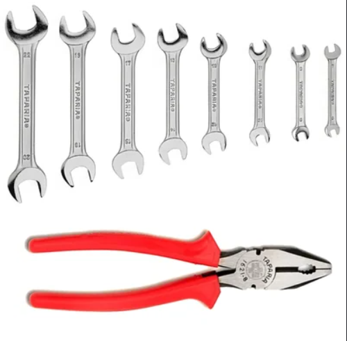 Taparia Double Ended Open Jaw Spanner Set (6-22mm) with Combination Plier