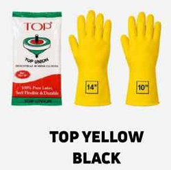 Top Union Yellow Black Rubber Gloves