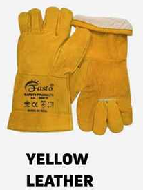 Fasto Yellow Leather Industrial Gloves