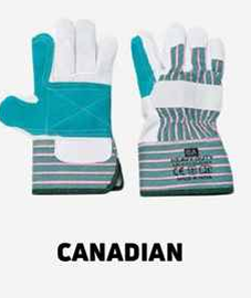 Canadian Split Leather Gloves (Striped Cuff)
