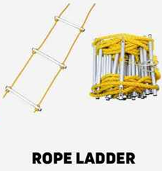 Emergency Rope Ladder with Aluminum Non-Slip Rungs