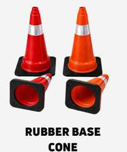 Heavy Square Rubber Base Traffic Cones